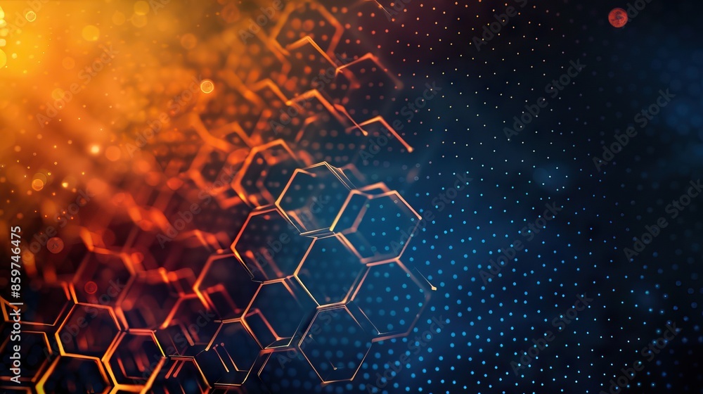 Aufkleber hexagon network technology abstract background concept.