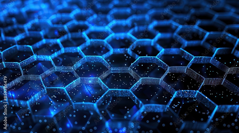 Aufkleber hexagon network technology abstract background concept.