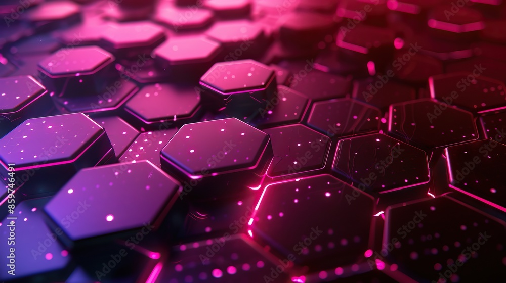 Aufkleber hexagon network technology abstract background concept.