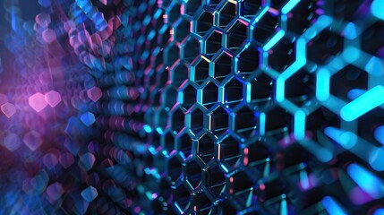 Hexagon network technology abstract background concept.