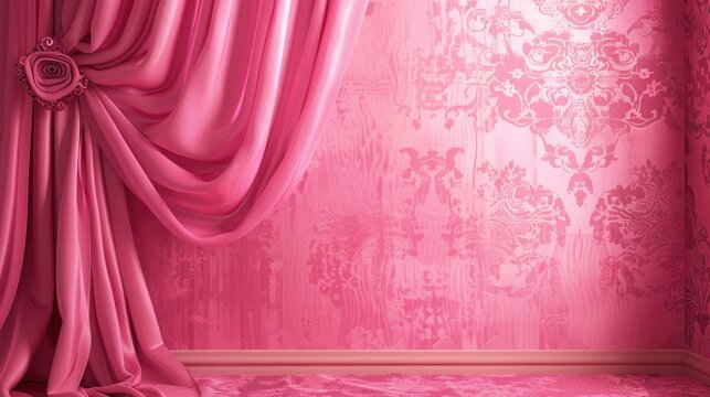 Fototapeta Elegant pink background with burlesque style