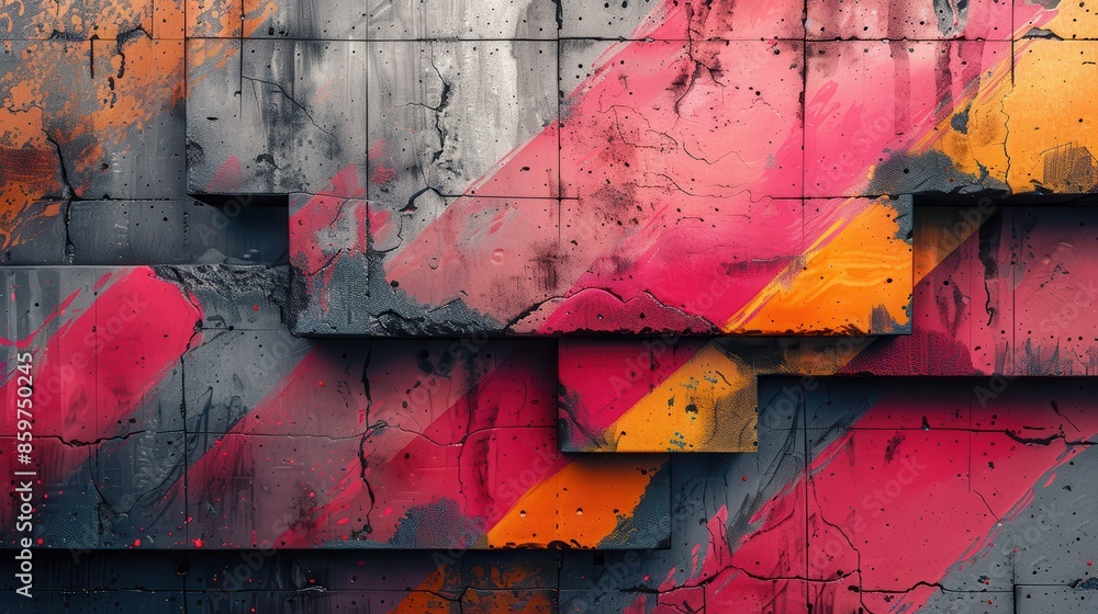Poster a striking piece of abstract art featuring bold and vibrant colors layered in an intricate pattern, 