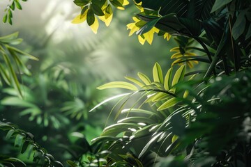 Nature leaves  green tropical forest  backgound illustration concept