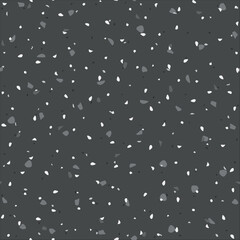 Seamless Abstract Texture. Vector Grey Granite Pattern. Terrazzo White Vector Material. Mosaic Terrazzo Ceramic Design. Gray Marble White Background. Floor Seamless Irregular Art. Glass Venetian Print