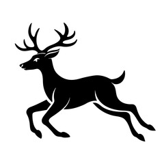 Running Deer Logo icon vector silhouette vector illustration