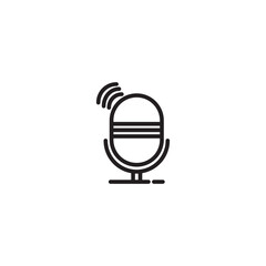 Stream studio microphone icon outline vector. Live video. Editable icon.