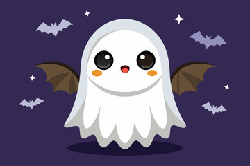 ghost face costume for Halloween night vector illustration