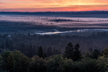 Schlederloh bei Sonnenaufgang