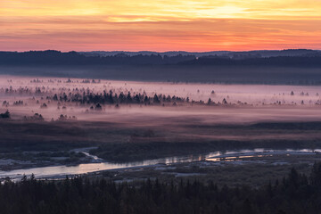Morgendämmerung über der Isar
