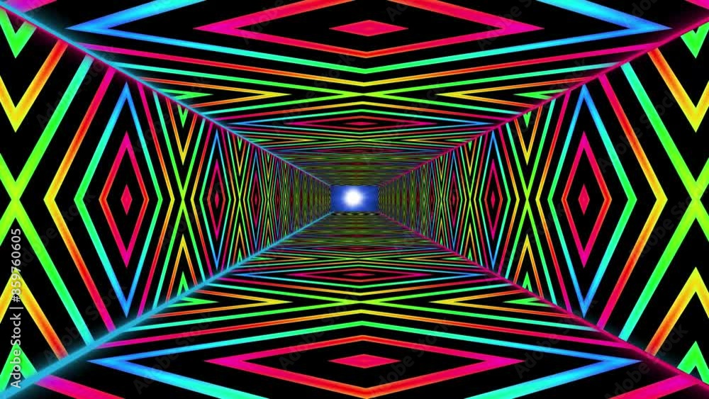 Poster vj seamless loop motion tunnel background, mandala vj loop tunnel animation abstract party celebrati