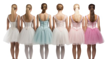 Six Ballerinas in Pastel Tutus