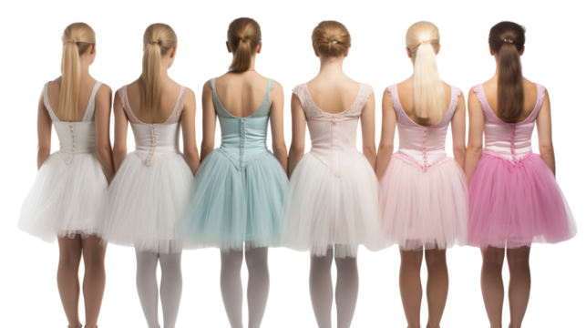 Six Ballerinas in Pastel Tutus