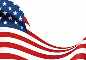 American flag background with white space for text, vector illustrtion
