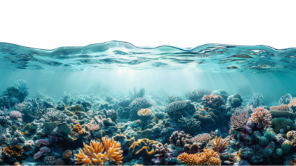 Underwater world. Ecosystem. Isolated on transparent background.