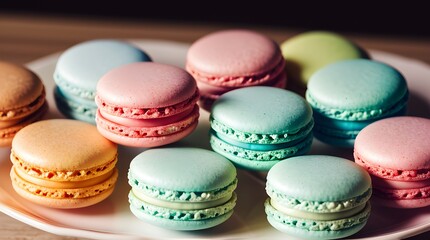 Obraz premium A delightful assortment of colorful macarons