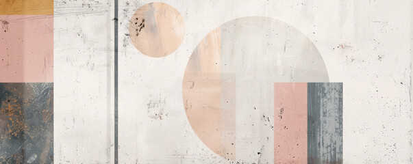 Design art background with a minimalist abstract design, soft neutral colors and simple shapes creating a modern, clean aesthetic