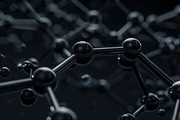 Abstract black molecule structure background for science and medical research