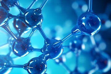 Abstract blue molecule structure background