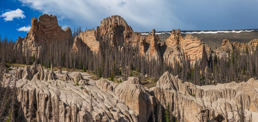Wheeler Geological Area in afternoon light with clouds