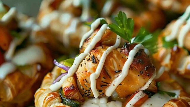 bitter chicken, chicken curry, mouthwatering gravy, Closeup of a pan filled with sizzling organic chicken, chicken broast, made with Ai generative technology, stock video, food stock videos, 4k video	