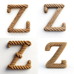 Z, letter out of jute rustic rope, type, rope, alphabet, text, lettering, typography, 3D style