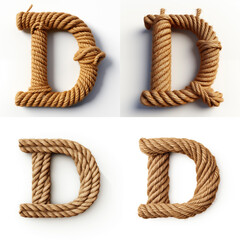 D, letter out of jute rustic rope, type, rope, alphabet, text, lettering, typography, 3D style