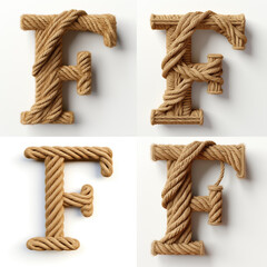 F, letter out of jute rustic rope, type, rope, alphabet, text, lettering, typography, 3D style
