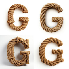 G, letter out of jute rustic rope, type, rope, alphabet, text, lettering, typography, 3D style