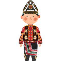 Character of Indonesian traditional clothing 