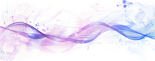 Medical background with a clean white backdrop, accented with light purple and blue medical symbols and abstract wave patterns for a soothing effect.