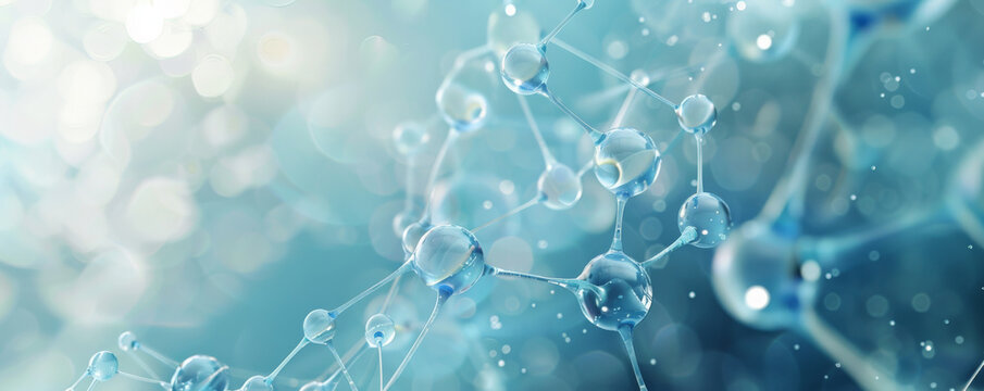 Medical background with a cool, icy blue theme, featuring stylized molecular structures and a faint grid pattern, emphasizing scientific research.