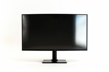 Black computer monitor isolated on white background