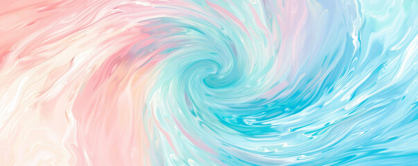Obraz premium Pastel Swirls: Gentle pastel swirls of pink, blue, and mint green, blending softly together to create a soothing and elegant background.