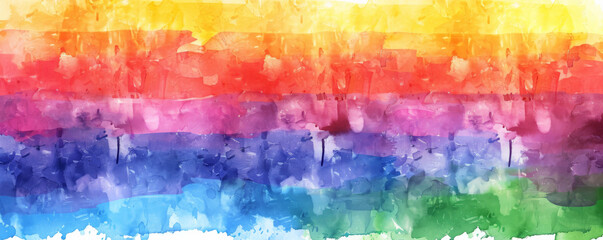 Pride LGBT background with a hand-painted watercolor effect in rainbow hues, giving a soft and artistic touch
