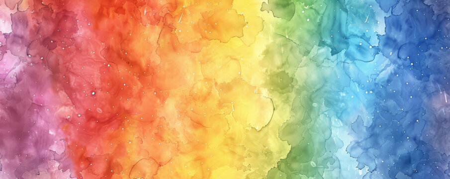 Pride LGBT background with a hand-painted watercolor effect in rainbow hues, giving a soft and artistic touch