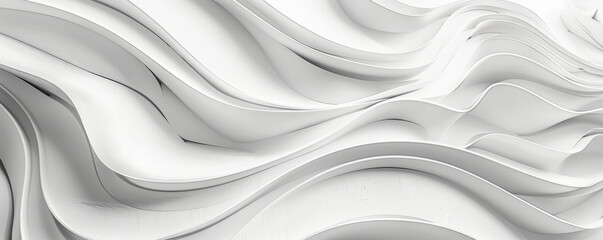 Obraz premium White Abstract Shapes: Abstract white shapes and lines on a white background, creating a modern and artistic look.