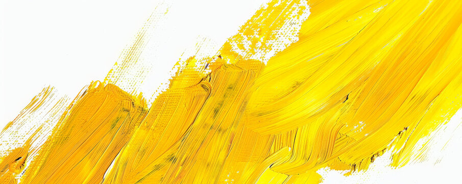 Vibrant Yellows: Bright yellow brush strokes on a white background, creating a lively and cheerful feel.