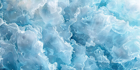 Obraz premium Arctic Ice: Close-Up Texture of Frozen Iceberg Surface, Displaying Crystalline Patterns and Icy Blue Hues