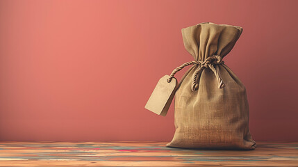 Brown gift bag, rustic style.