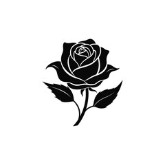 Black rose silhouette art vector
