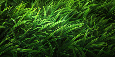 Suburban Garden: Detailed Close-Up Texture of Freshly Mowed Grass, Highlighting Vibrant Green Color and Soft Blades