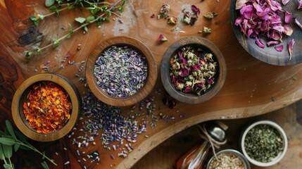 Floral herbal and spicy ingredients