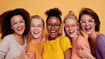Obraz premium happy womens wear glasses