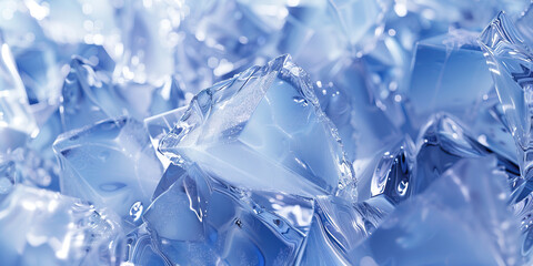 Crystal Clear: Close-Up Texture of Pristine Ice Crystal, capturing Refracted Light and Crystal Clarity.
