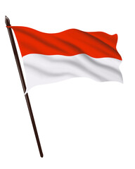 Indonesia or monaco 3d flag