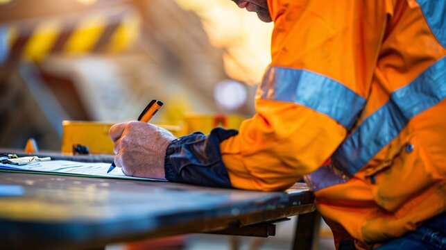 Safe work practices construction worker hand signing safety risk