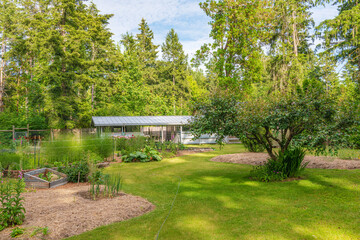 Backyard garden and landscape near Gig Harbor WA.