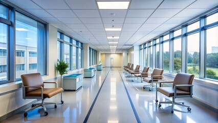 Obraz premium Waiting Room With A View: Comfortable Seating In A Modern Healthcare Facility