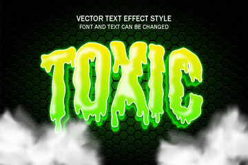 toxic drip melt green glow light typography editable text effect style template design background