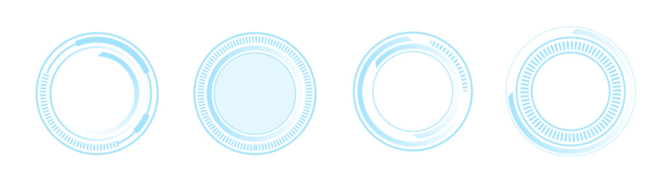 Circle technology frame border, futuristic digital shape border overlay
